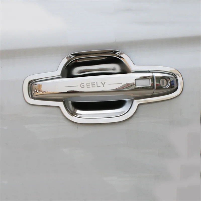 Car Door Handle Bowl Trim Cover Stainless Steel Styling Exterior Handle Panel Accessories For Geely Atlas Pro Azkarra 2020 2021