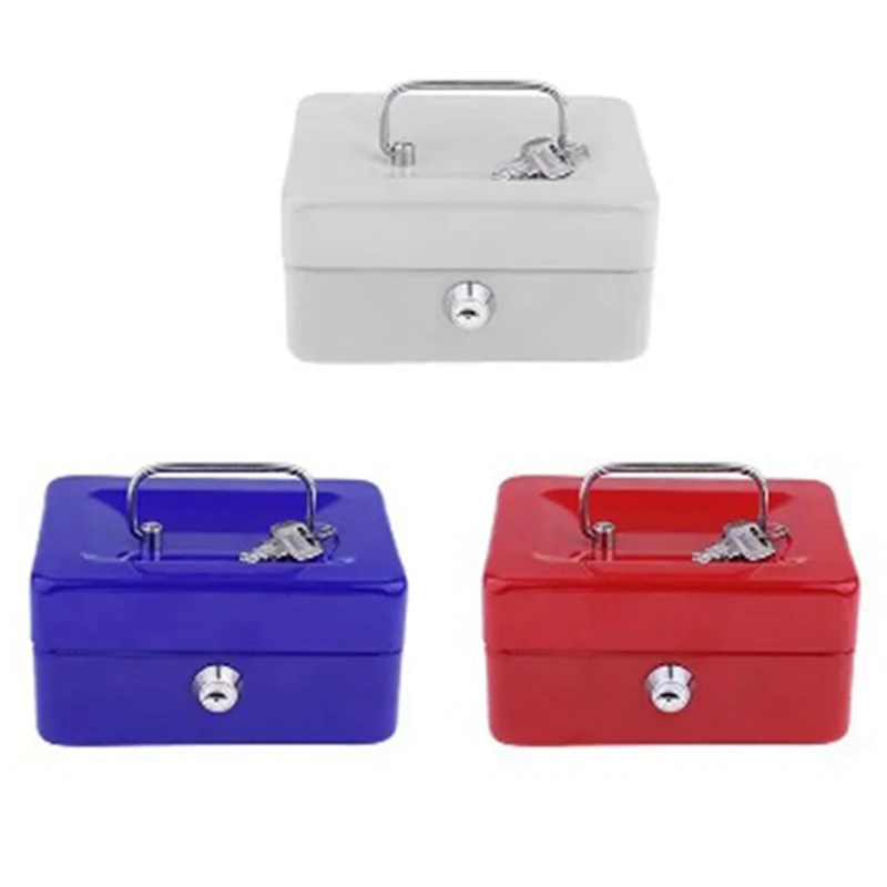 Mini Petty Cash Box Lockable Security Money Safe Box With Lock Slot - Metal Coin Bank Piggy Bank For Adult Children