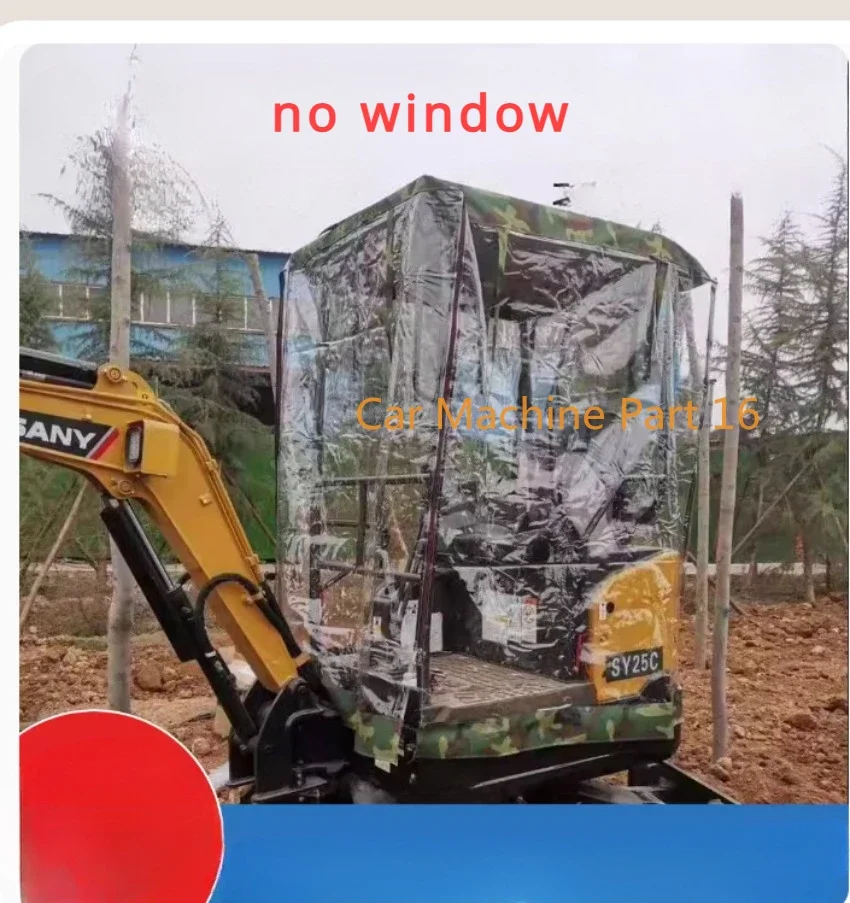 Mini Excavator Car Cover Warm Awning Thickened Pvc Windproof FitFor Sany 16 18  Sany 26