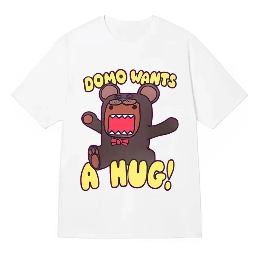 

Domo Round Neck Sweatshirt Women Hip-hop Style Cotton Comfortable Short Sleeved Couple Outfit High Quality Fashion T-shirt Top