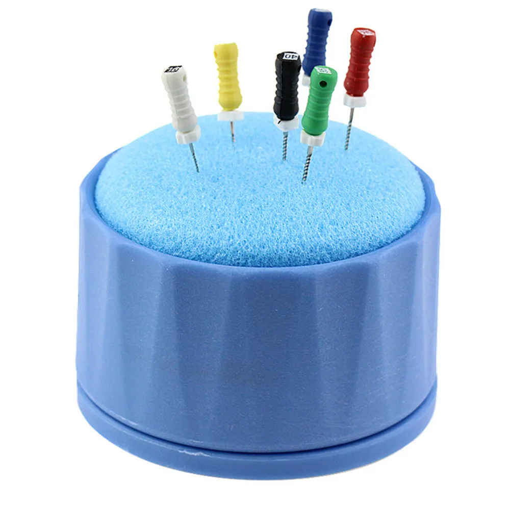 

1Set Dental Root Canal File Stand Cleaning Foam Sponges Lab Autoclavable Round Sponge Endo Holder Blue Dentistry Products