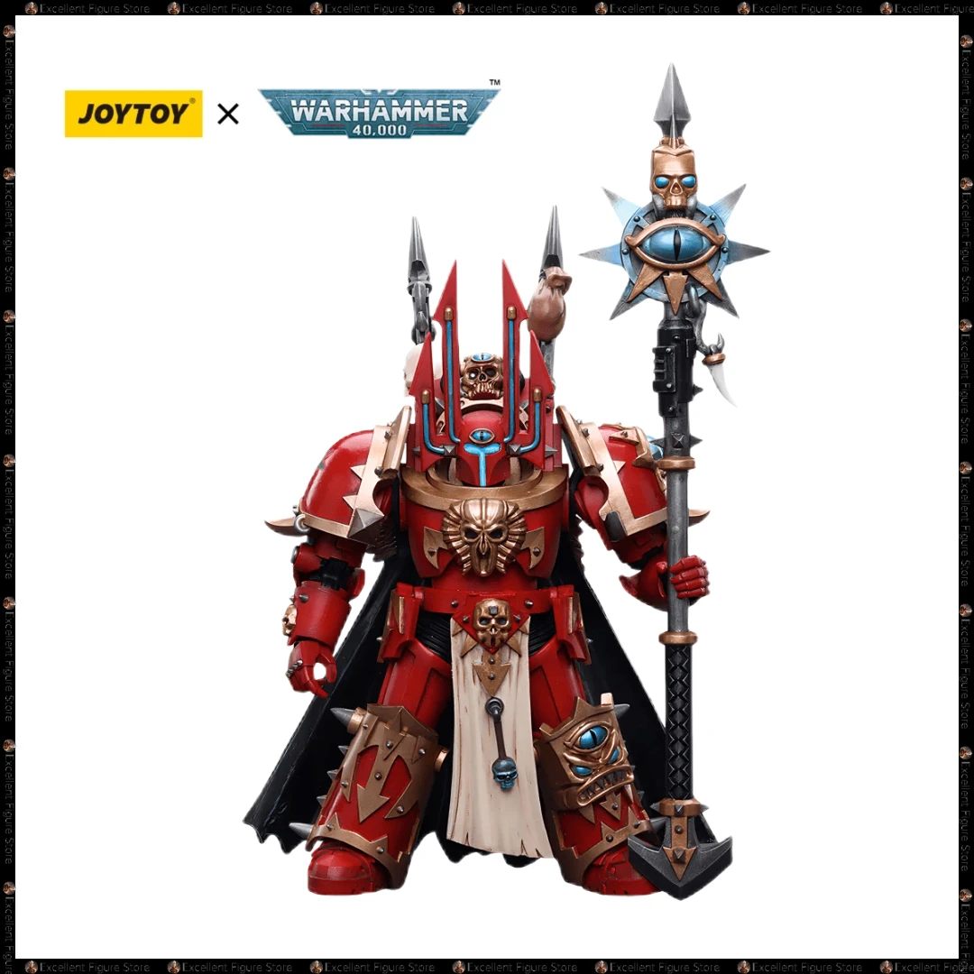 

In Stock JOYTOY 1/18 Warhammer 40k Chaos Space Marines Crimson Slaughter Sorcerer Lord in Terminator Anime Action Figures Toys