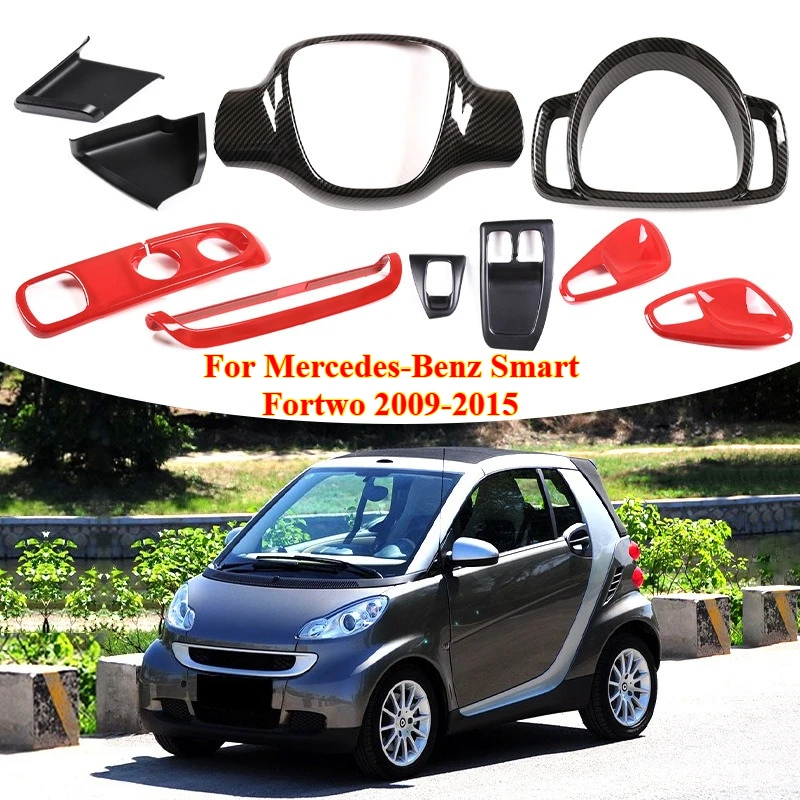 

1/2PCS for Mercedes-Benz Smart Fortwo 2009-2015 Car Steering Wheel Frame Cover Trim Accessories ABS，Car Interior Accessories