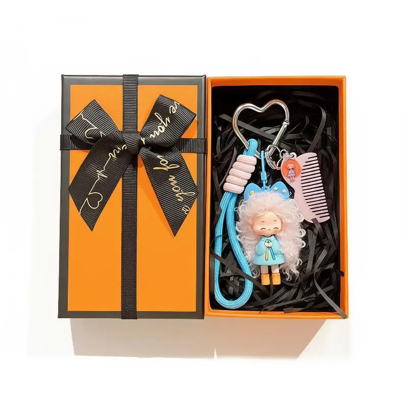 Cartoon Flauschiges Haar Coole Mädchen Schlüsselanhänger - Milchtee-Serie Schlüsselanhänger Taschenzubehör für Trendige Mädchen als Kreatives Geschenk – Detail 4