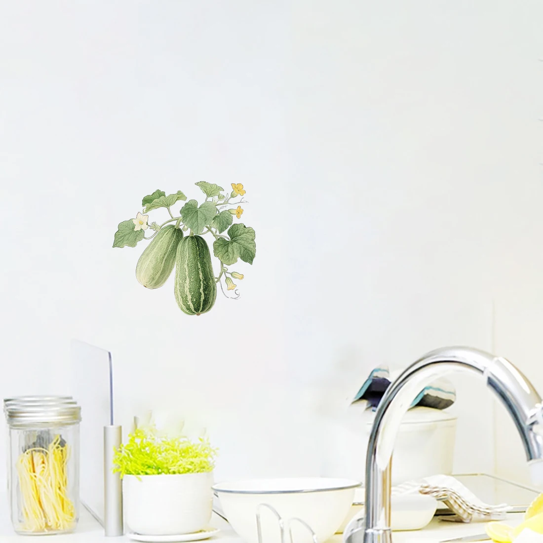 Three Ratels CFN136 Fresh cucumber wall stickers for home decoration kitchen decals