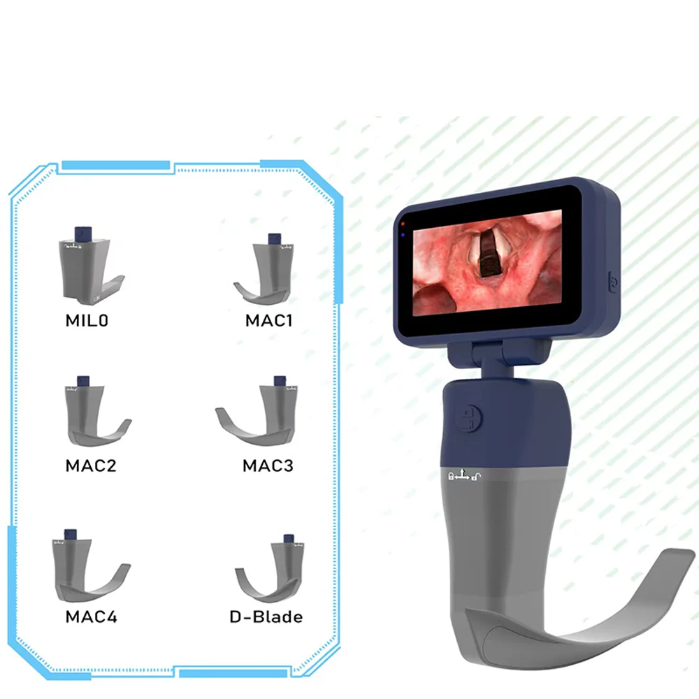 

4,5 дюймовый сенсорный экран видео Ларингоскоп многоразовые стерилизуемые лезвия цветной TFTLCD цифровой 6 нержавеющая сталь опционально