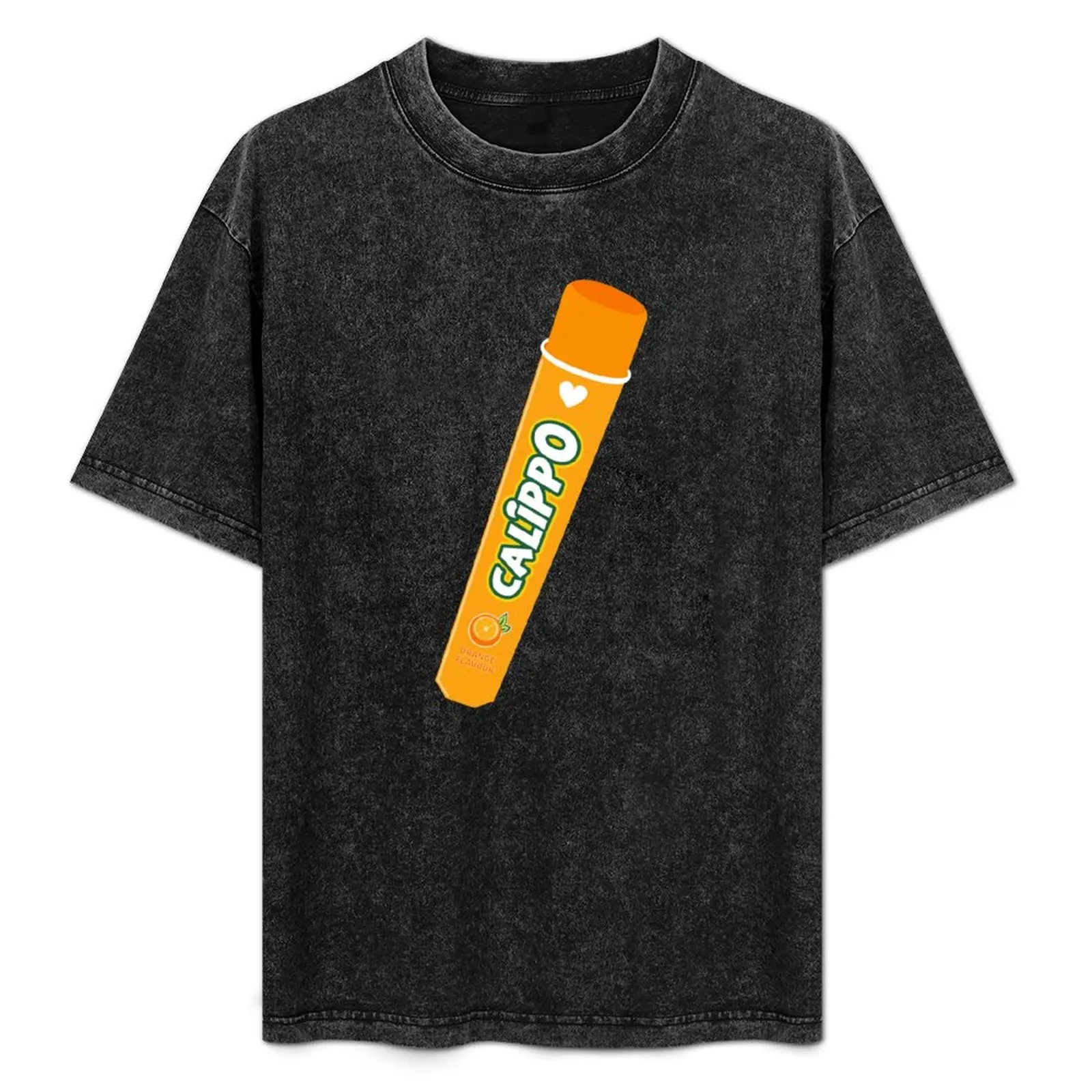 Orange Calippo T-Shirt Basic Crew Neck Short Sleeve Top