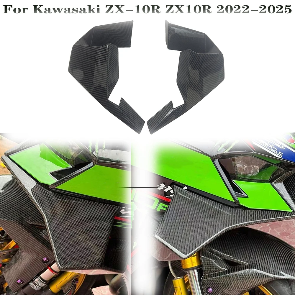 

Motorcycle Fairing Winglet Spoiler For Kawasaki ZX-10R ZX-10RR 2022-2025 Windshield Wing Fairing fixed Front side Aerodynamic