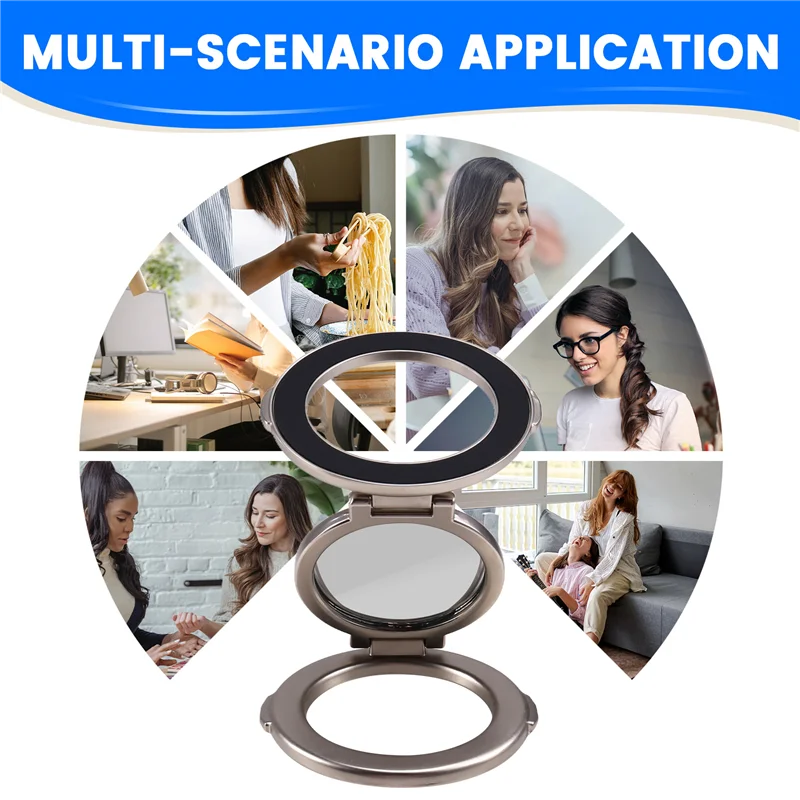 Mobile Phone Ring Bracket Multi-Function Folding Bracket For Iphone 13 16 15 Pro Max Mobile Phone Accessories With Mirror-TCE