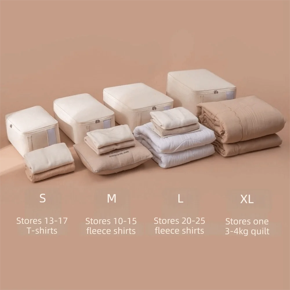 Oxford Cloth Cotton Quilt Storage Bag Handheld Visible Clothes Storage Bag Large Capacity Moisture-proof