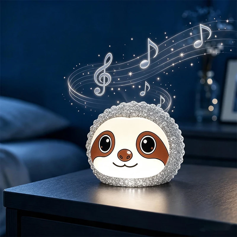 Cute Night Light Colorful Crystal Sloth LED Basic Remote Bluetooth Speaker Multifunctional USB For Bedroom Home Decor Party Gift