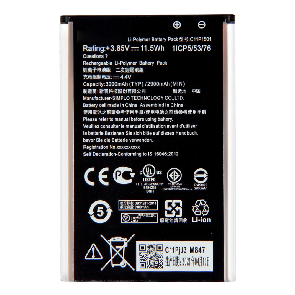 بطارية بديلة جديدة C11P1501 لأجهزة Asus ZenFone2 ليزر سيلفي ZE550KL ZE601KL Z00LD Z011D ZD551KL Z011D D551KL Z00UD