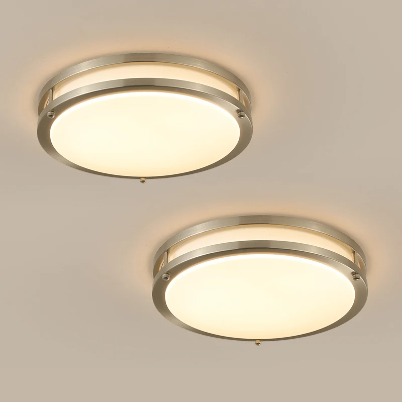 Modern Minimalist 13-inch Dual-Ring LED Flush Mount Ceiling Light ( 2 Pcs), 36W High-Brightness, Dimmable with 5 Selectable Color Temperatures (3000K/ 3500K/ 4000K/ 5000K/ 6000K) — Ideal for Kitchens, Hallways, Bedrooms, and Bathrooms; Features a Round Ni
