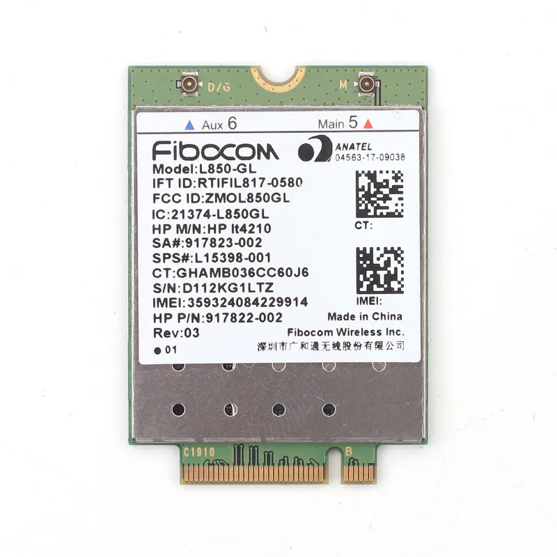 L850-GL  LT4210 Fibocom Card Wireless 917823-001 WWAN Mobile Module 4G LTE NEU for HP 840 430 G5/440 G5/450 G5/640 G4/645 G4 G3