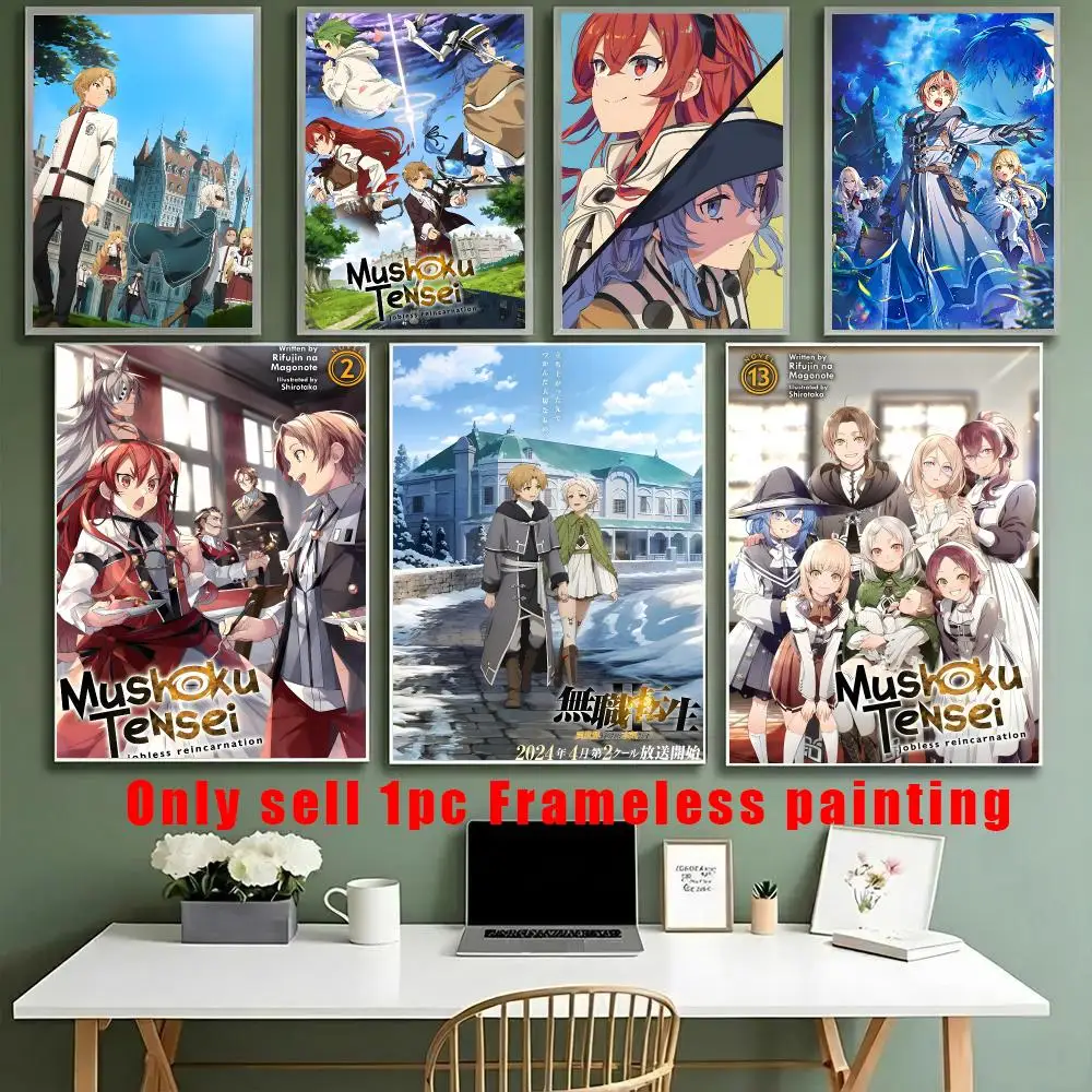 Mushoku Tensei Jobless R-Reincarnation Poster HD Sticky Waterproof Art , Aesthetic Wall Decoration For Living Room Bedroom Home