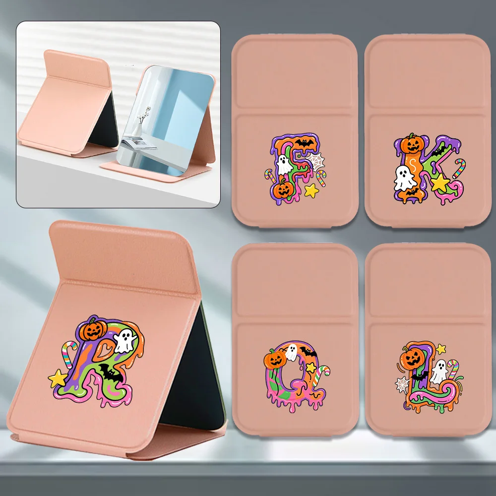 

Portable PU Folding Mirror Dormitory Desktop Office Dual Use Makeup Mirror Adjustable Beauty Tool Candy Letter Pattern