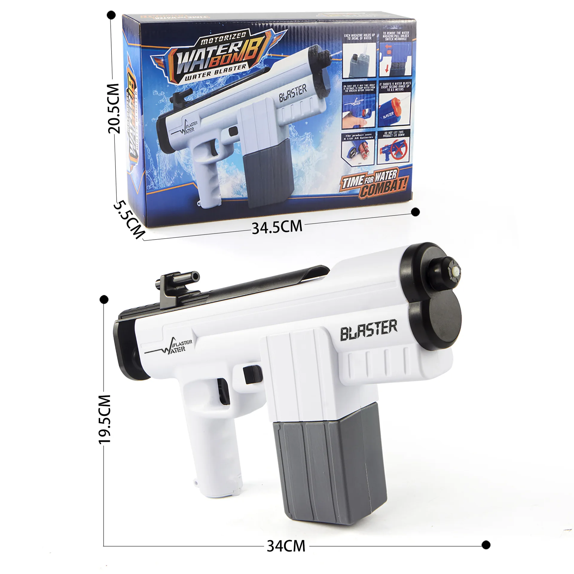 Water Gun Squirt Toys Kids Electric Continuous-fire Sci-fi Water Gun High-pressure Powerful Long-range Summer Children Gifts Toy