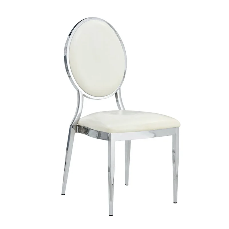 

Hotel Wedding Hall Chair Banquet Hall Dining Chair Wedding Stool Napoleon Silver Plated Round Back Chair Wedding Banquet Bamboo