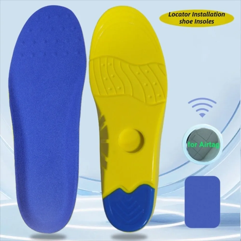 1 Pair Anti-Lost Insoles for Airtag Secure Fit Soft Shoes Insert Shock Absorption Sweat-Absorbent Hidden Locator Holder