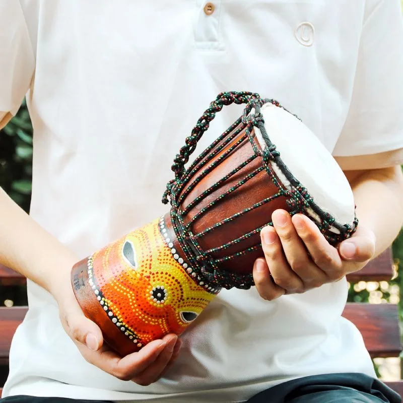 Children Beginner Small African Drum Solid Wood Portable 6/7/8/10 Inch Djembe Drum Mini Percussion Musical Instruments - view 2