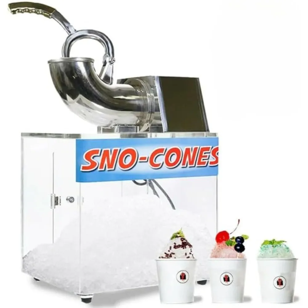 10 Gallon Stainless Steel 440 lbs/hr Electric Ice Shaver Machine with Dual Blades 250W Ice Crusher Snow Cone Maker Machines