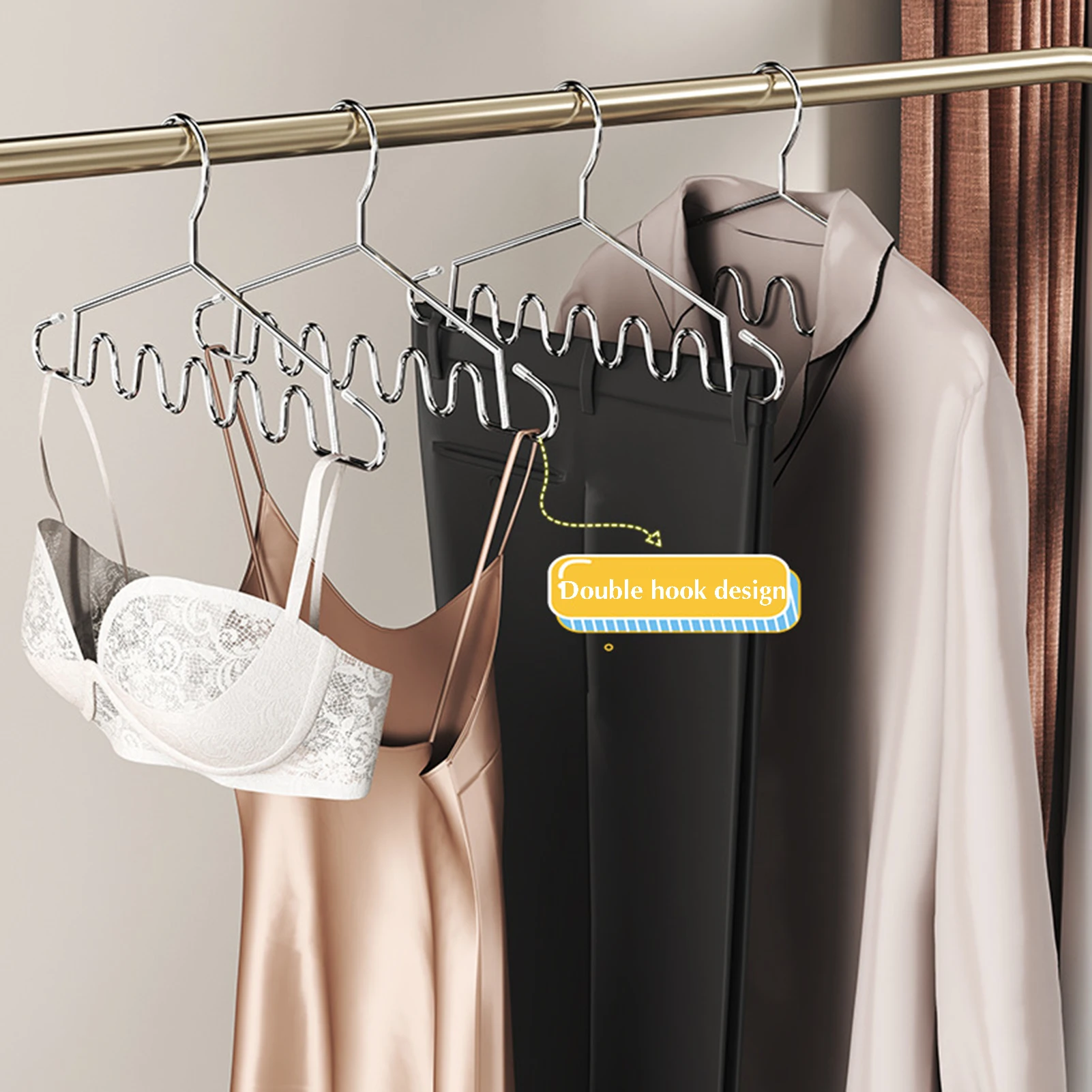 Household Thick Clothes Hanger Wet & Dry Dual-Use Hangers for Strappy Dress Bathing Suit Stockings