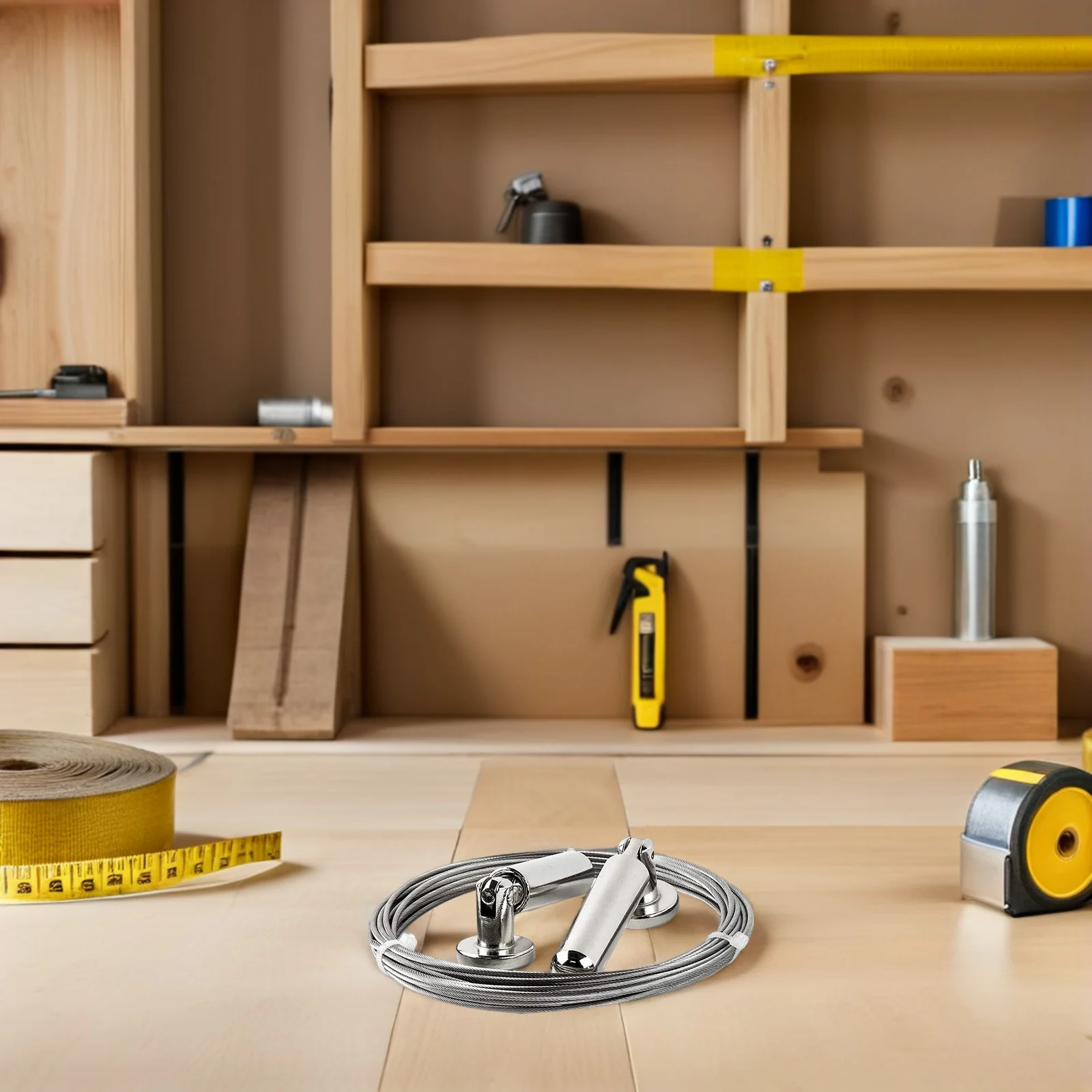 

1Set Adjustable Stainless Wire Curtain Holder Rod for Wall Mount Photo Hanging Clothesline Wire Window Patio Divider