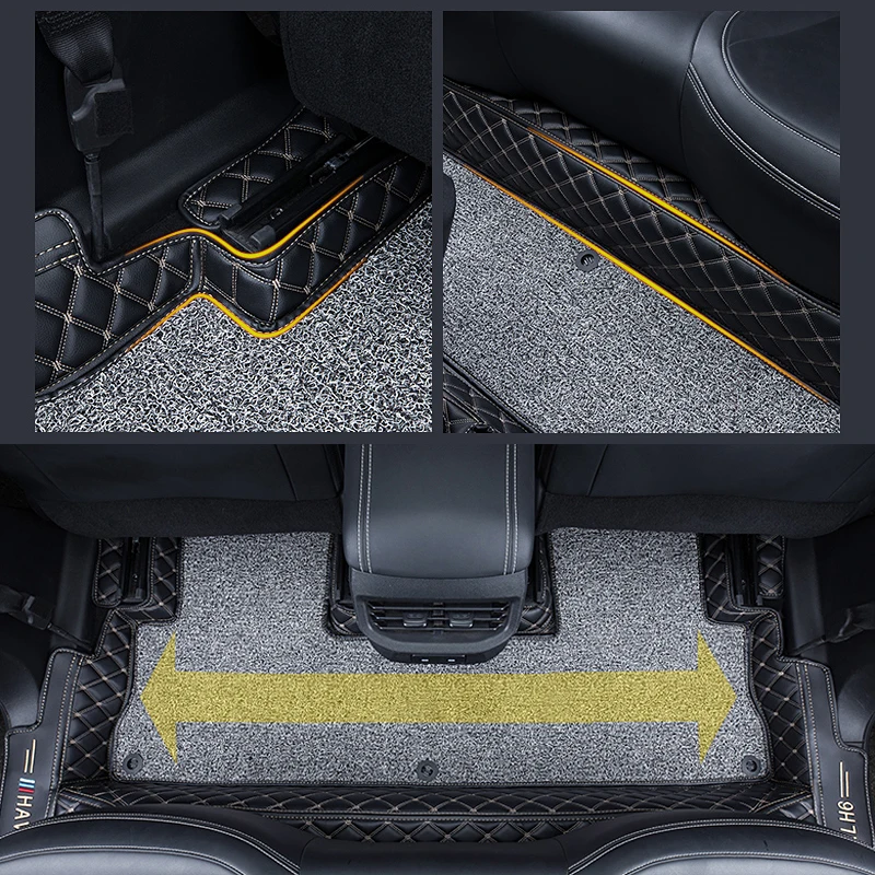 For Haval H6 3rd Gen 2021 2022 2023 GT DHT-PHEV Custom Leather Car Floor Mats Eco-friendly Leather Carpet Interior Accessories