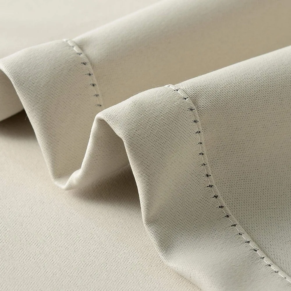 Cortinas opacas extra largas con ojales para sala de estar, salón y habitación de invitados, tratamientos de ventana estilo loft beige