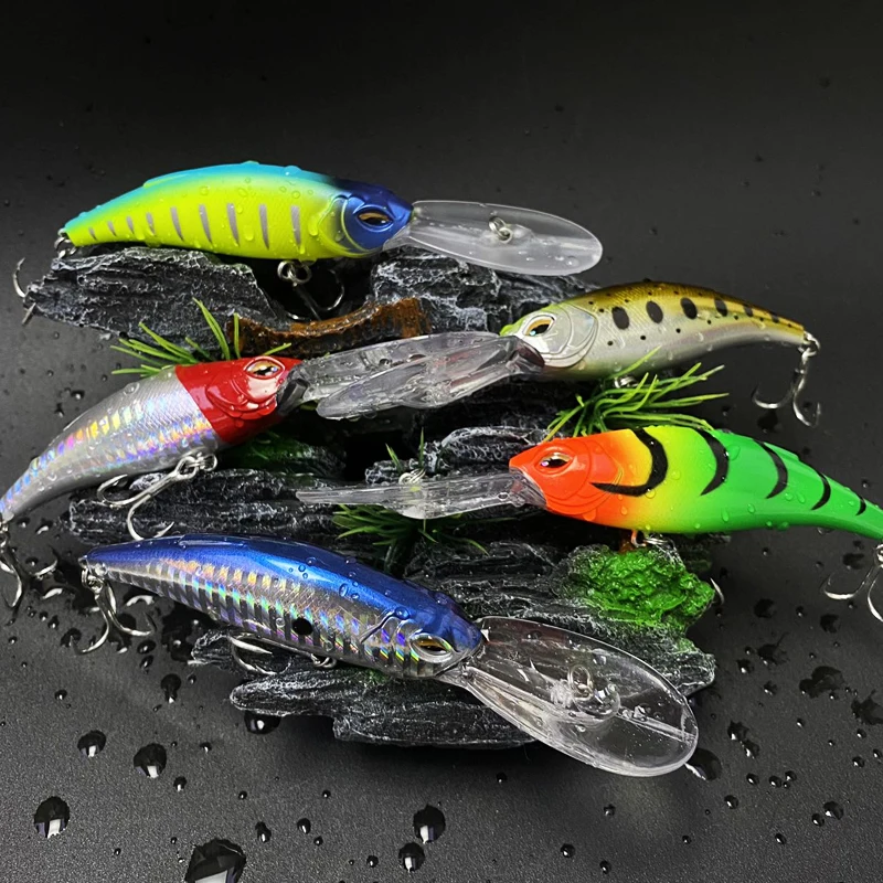 85mm 18g Crankbait Saltwater Deep Shad Wobblers Floating Minnow Pesca Isca Artificial Hard Baits Seabass Deep Diving Supplies