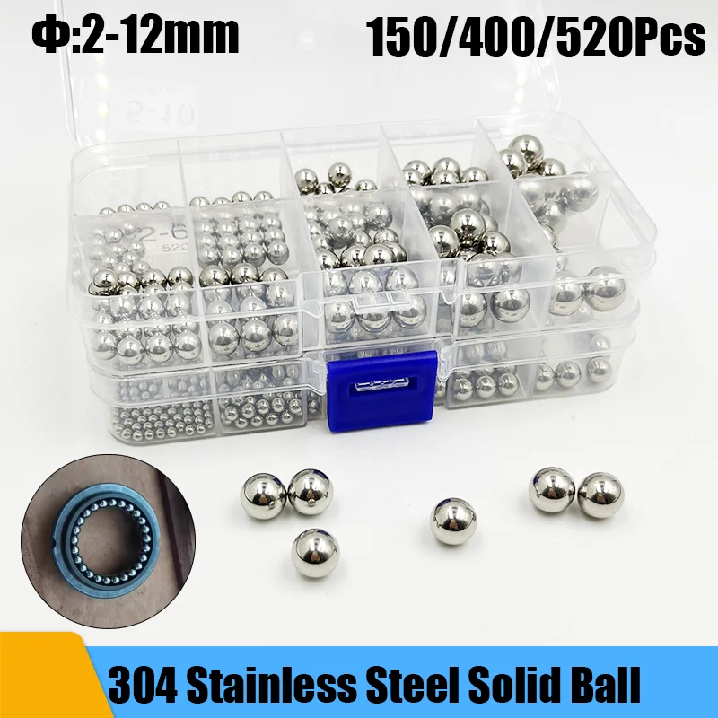 304 Stainless Steel Ball High Precision Bearing Ball Small Smooth Solid Bead Ball Round Bead Dia 2mm-12mm MTB Kid Bike Scooter