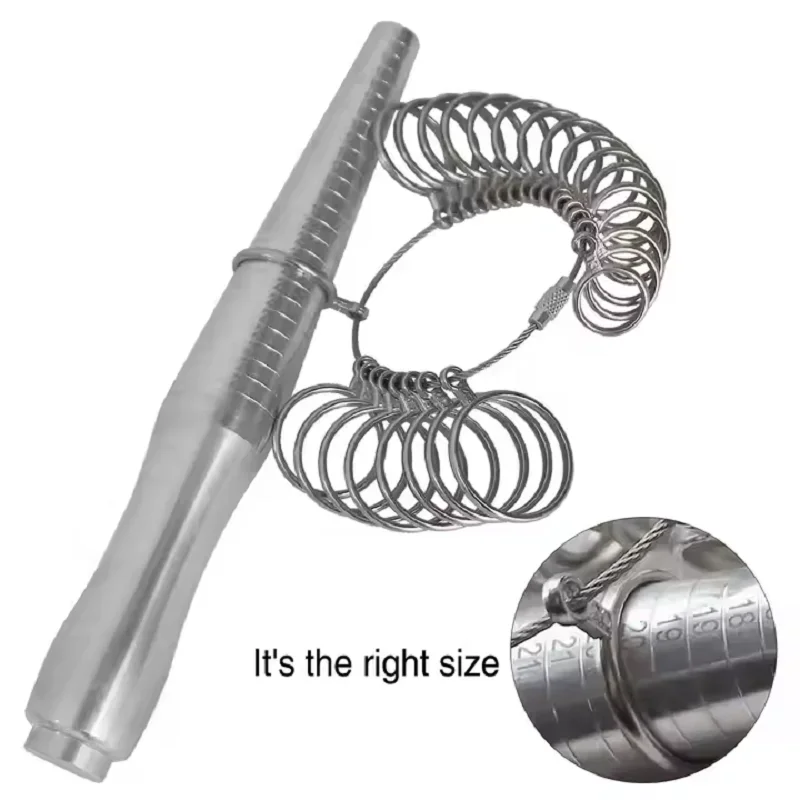 

Adjustable Russian Ring Sizer 13-25 Tool for Men and Women Metal Finger Gauge Kit for Accurate Jewelry Sizing