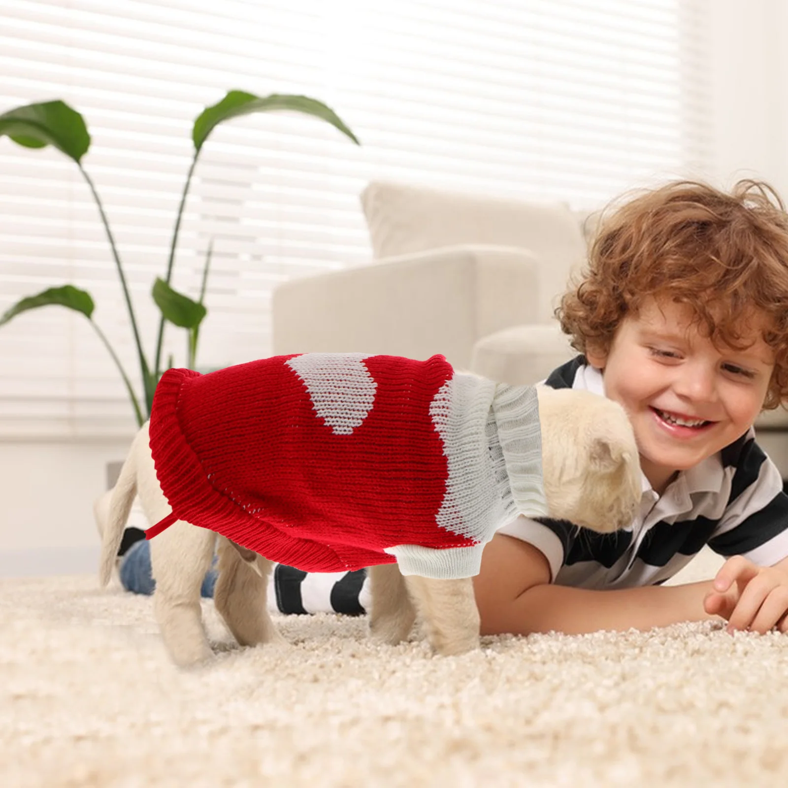 

Cat Sweater Heart Design Knitted Soft Collar Pet Sweater Stylish Cozy Warm Knit Coat for Dogs Puppy Kitten Winter Clothes