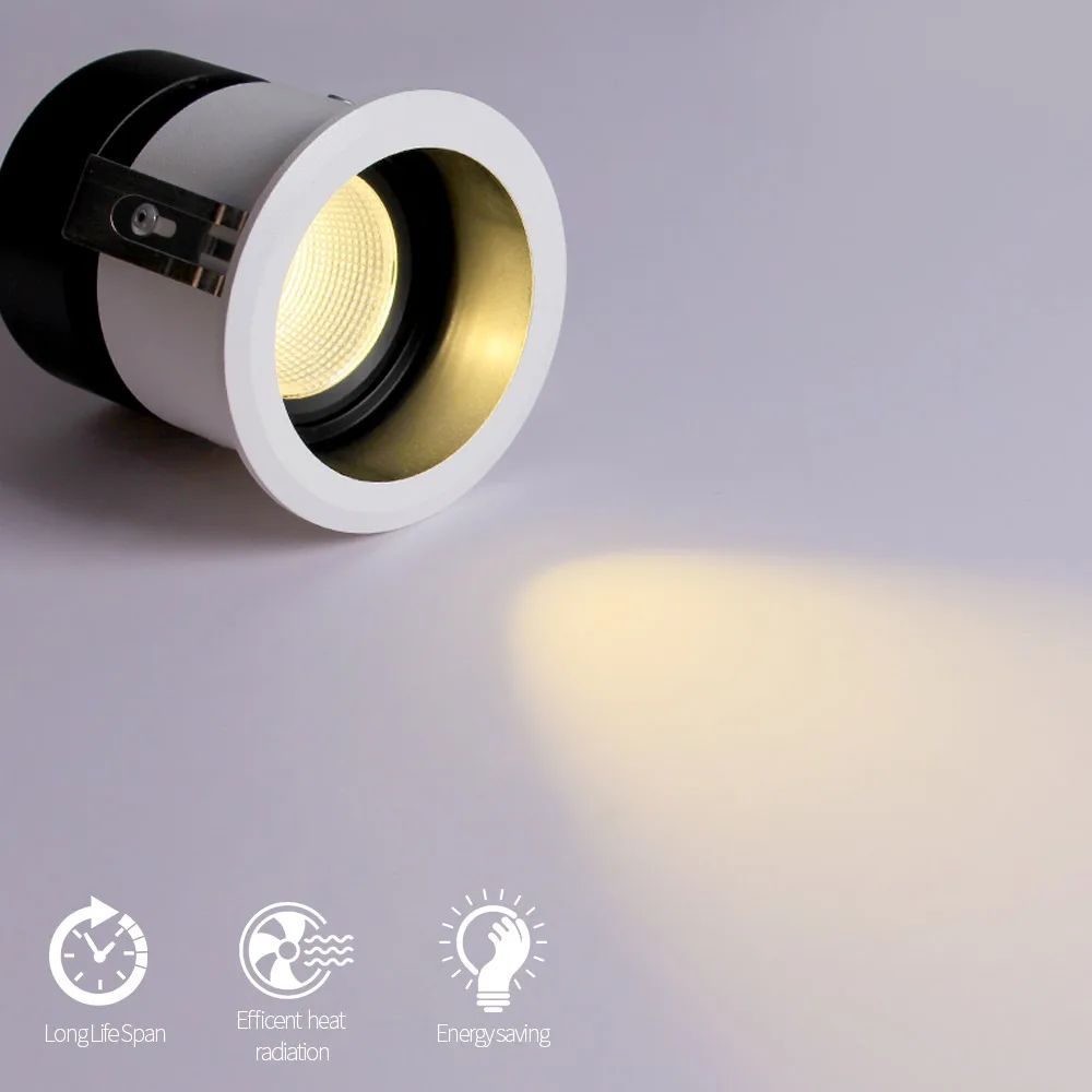 Imagem -02 - Nórdico Aisilan Recesso Levou Anti-fog Downlight Ângulo Ajustável Built-in Diodo Emissor de Luz Spot Ac90260v 7w para Iluminação Interior Holofotes de Teto Downlights Plafonnier Led Spot Led Luminaria Teto