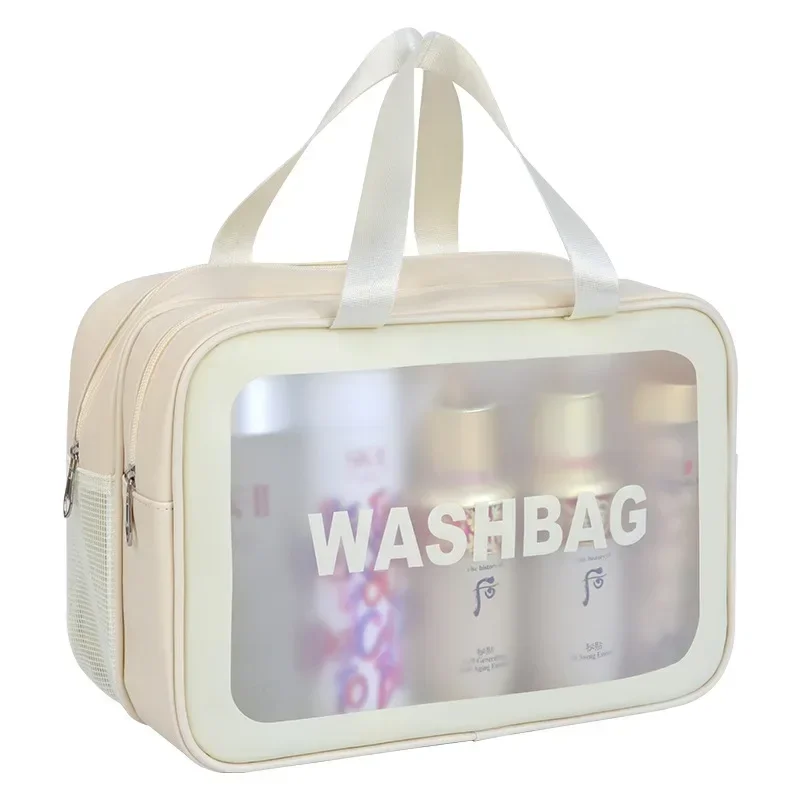 Borsa per il trucco con separazione bagnata e asciutta Borsa da toilette portatile Elementi essenziali da viaggio Borsa di stoccaggio di grande