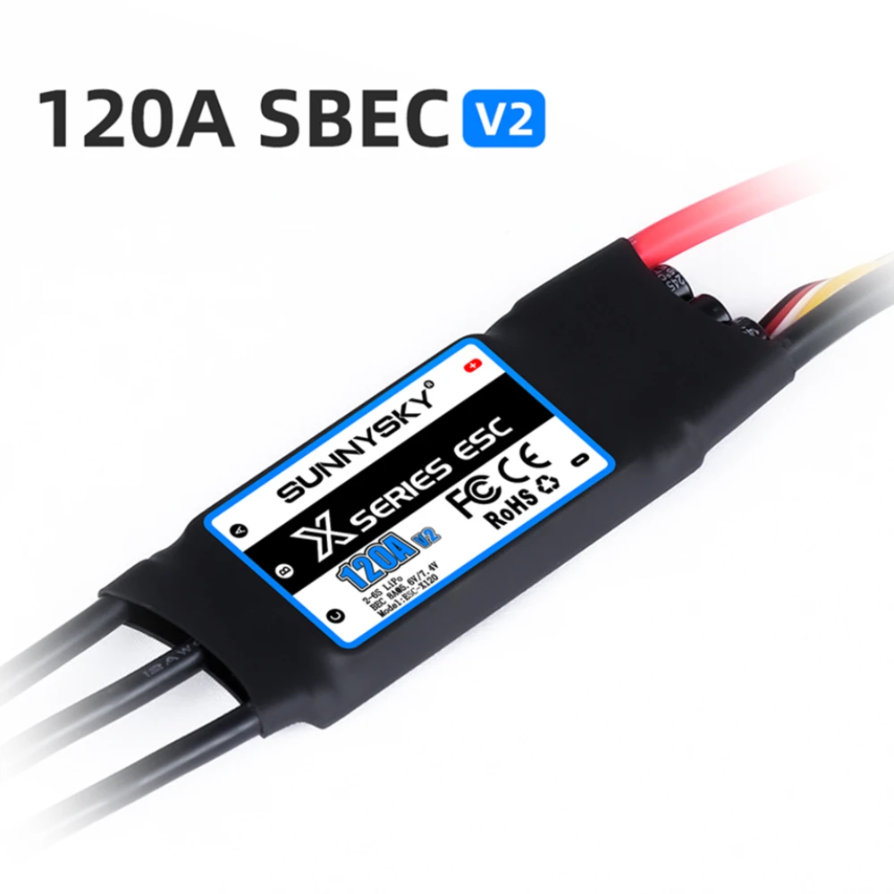 

SUNNYSKY X Series 120A V2 Brushless ESC 5.6V/7.4V-8A 5-18NC/2-6Lipo for RC Airplane Ducted KT Aircraft Model