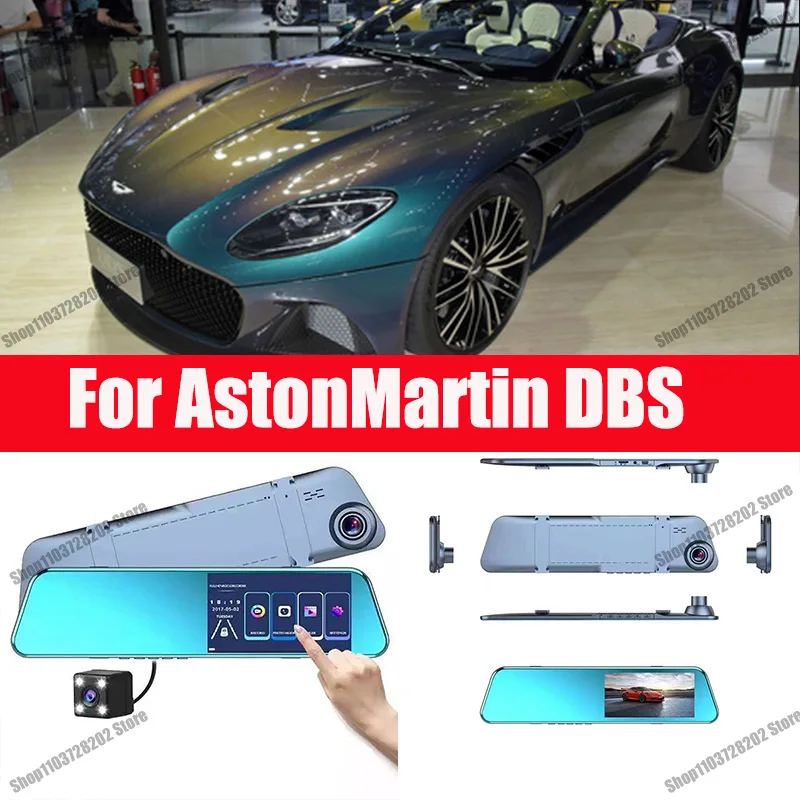 

For AstonMartin DBS DBX Carplay Android Auto GPS Dash Cam AUX FM Radio Dashcam Car Camera Stream RearView Mirror Drive Recorder