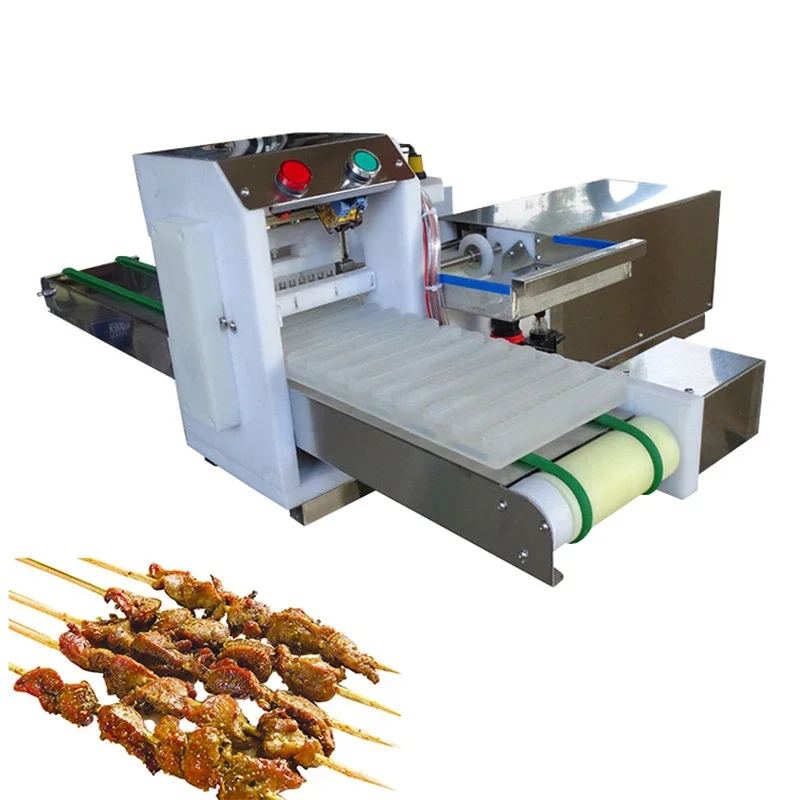 Toothpick Kebab Mutton Beef Pork Chicken Meat Skewer Making Machine Automatic Satay Meat Skewer Machine