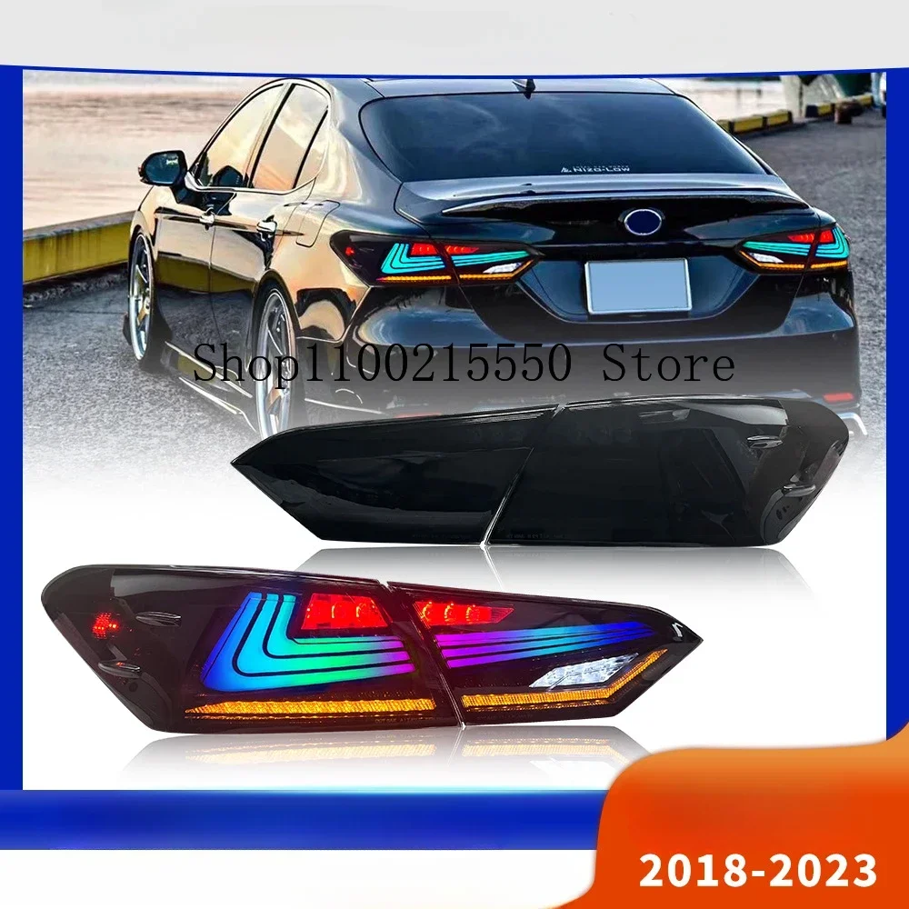 Car Accessories For Toyota Camry 2018-2022 RGB Tail Lights LED Taillights Assembly Rear Lamps Start-up Animation