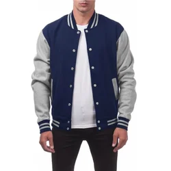 2024 New Arrival Fashion Fleece Casual Baseball Uniform Cotton Spliced Regular Rib Sleeve Brand Clothing Bomber Jacket Men