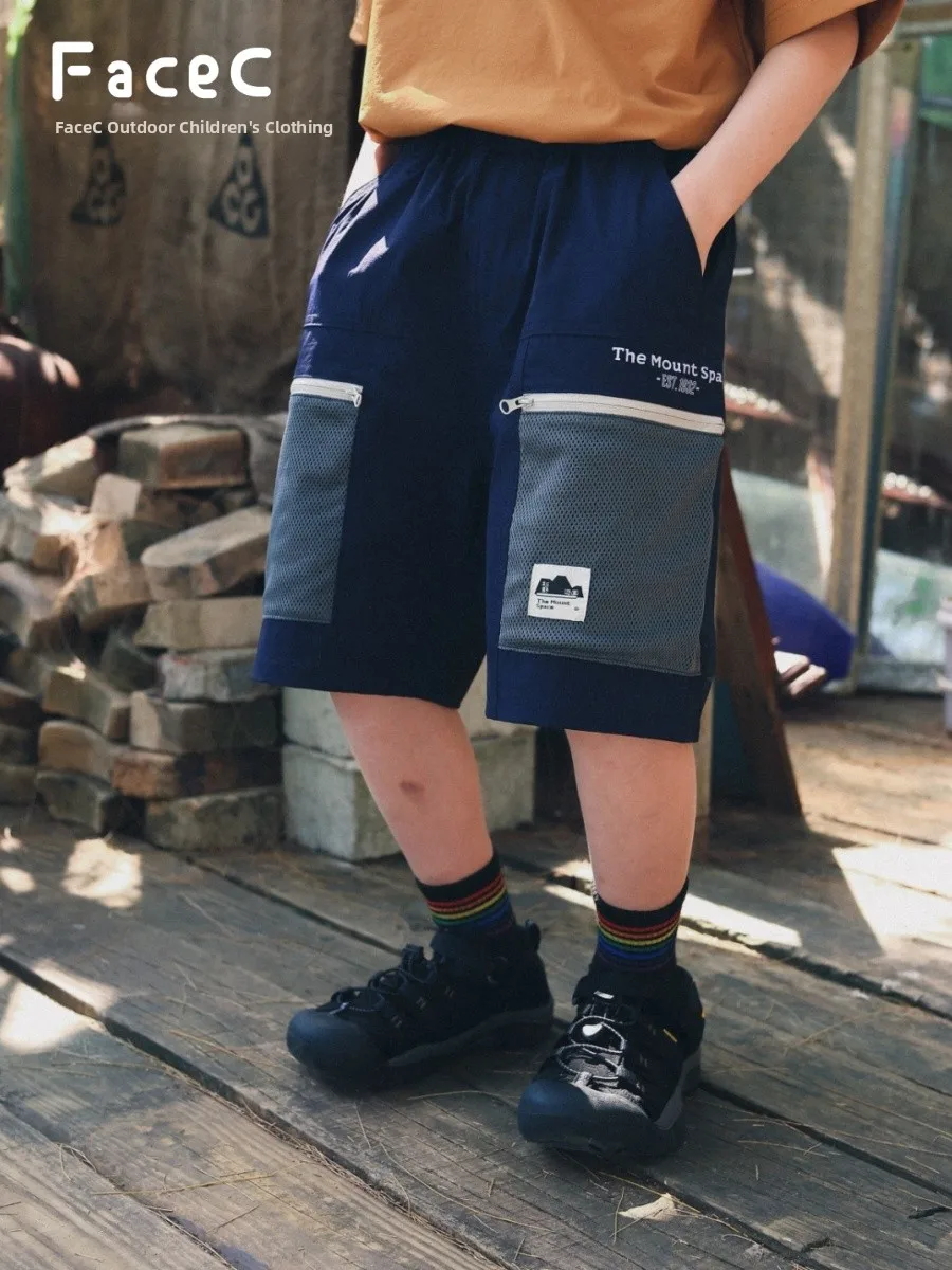 Quick Dry Lightweight Waterproof Outdoor Five-Point Shorts for Boys FaceC Summer New Style Breathable Comfortable Nylon Shorts