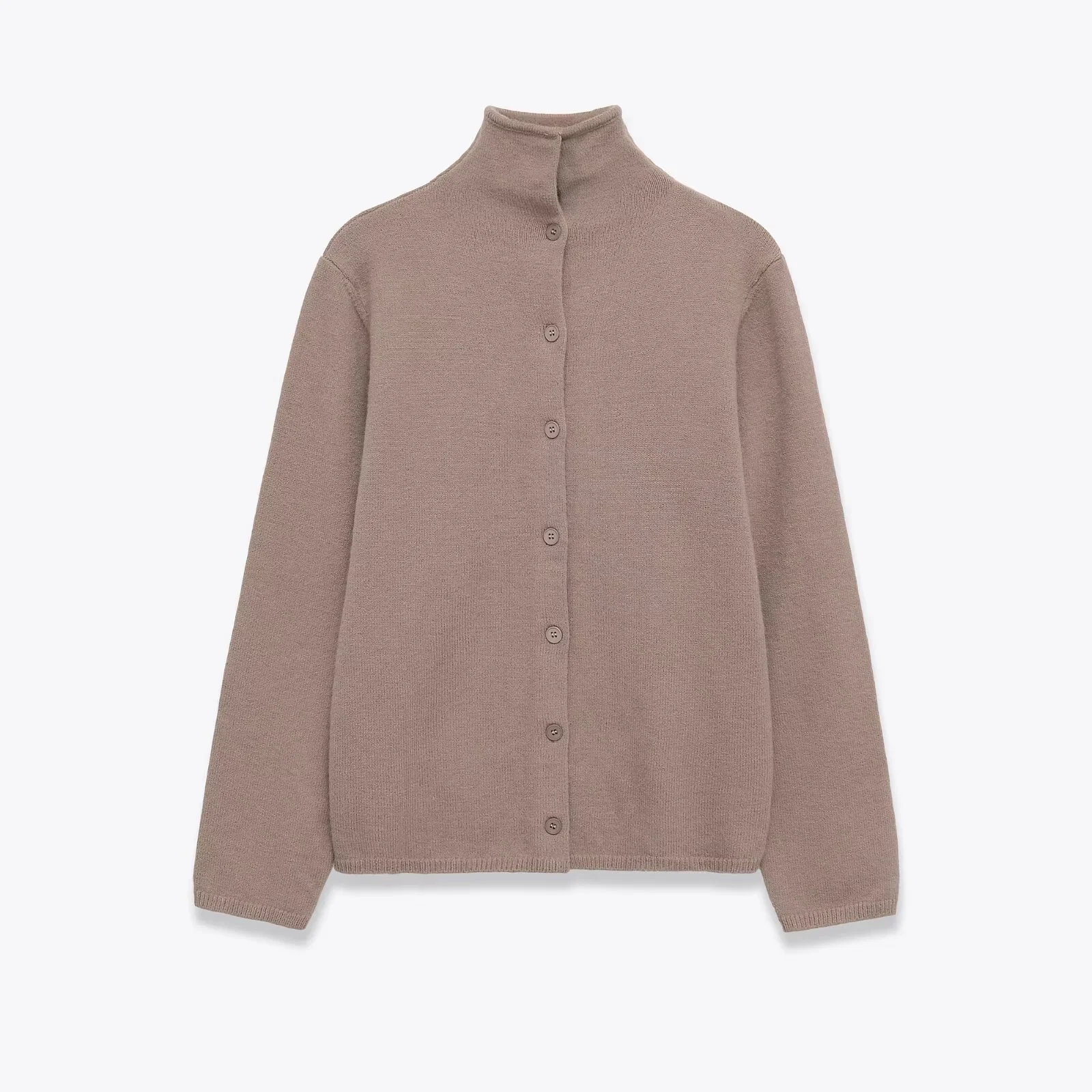 

Loose Long Sleeve High Neck Knitted Cardigan 2025 Winter New Women's Casual Fashion Simple Commuting Style Versatile