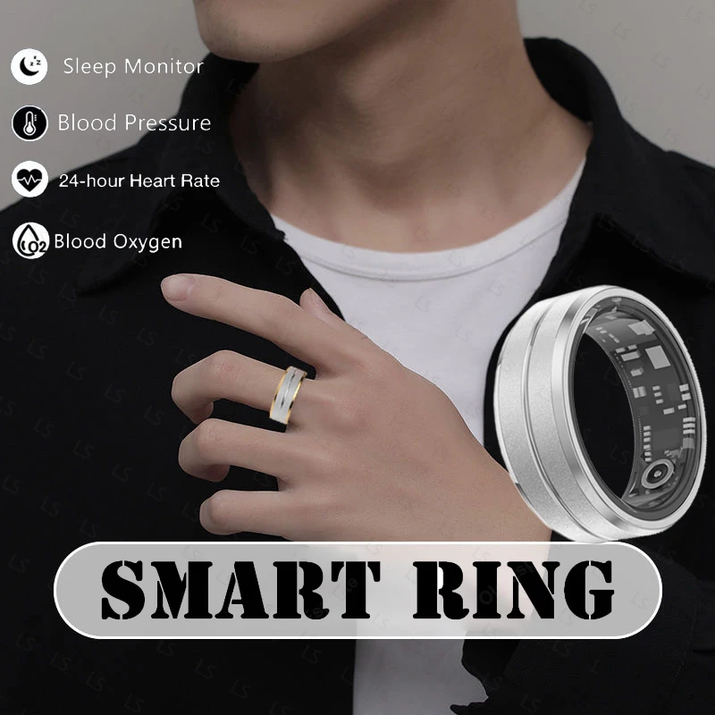 2025 neue Smart Ring Gesundheit Erkennung Herzfrequenz Blut Sauerstoff Schlaf Aufnahme Sport Tracker 5 ATM IP68 Wasserdicht Für Android IOS