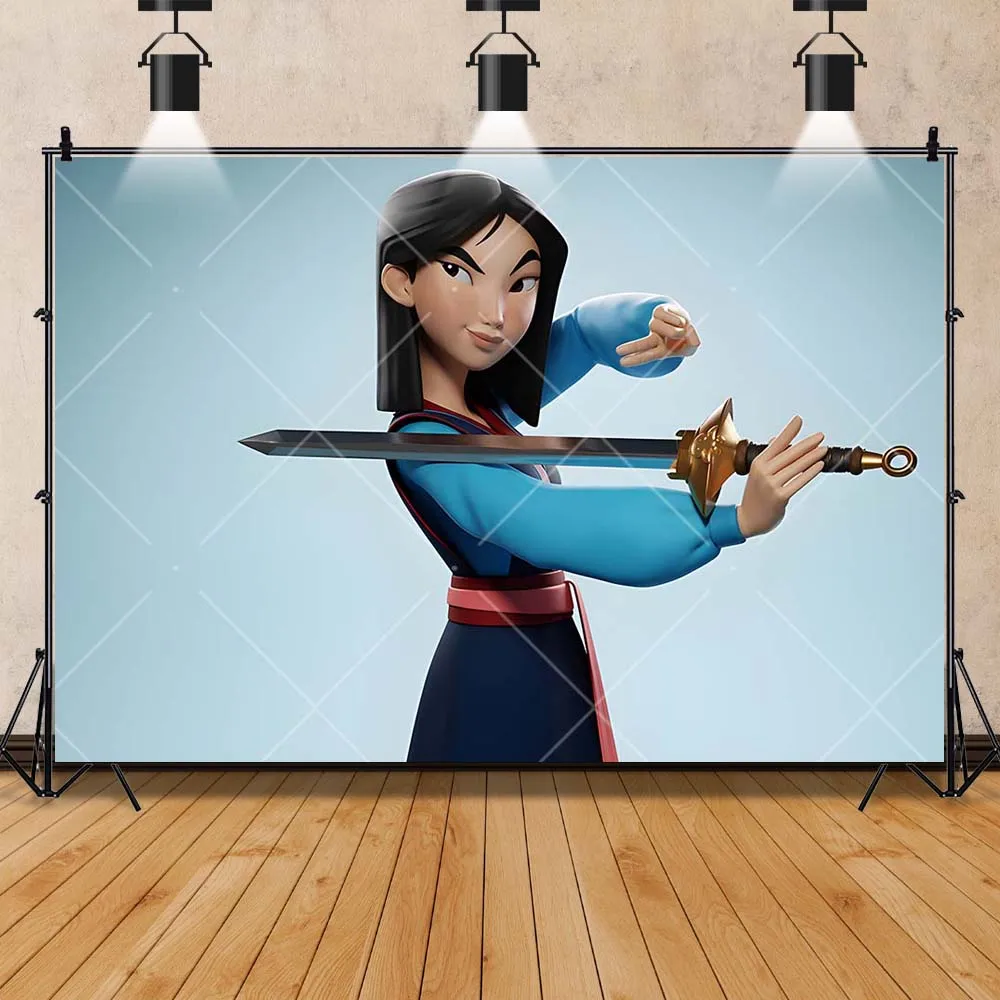 Disney Brave Mulan Movie Girl Baby Kids Gifts Birthday Party Banner Backdrop Custom Kids Room Photo Poster Decor Wall Background