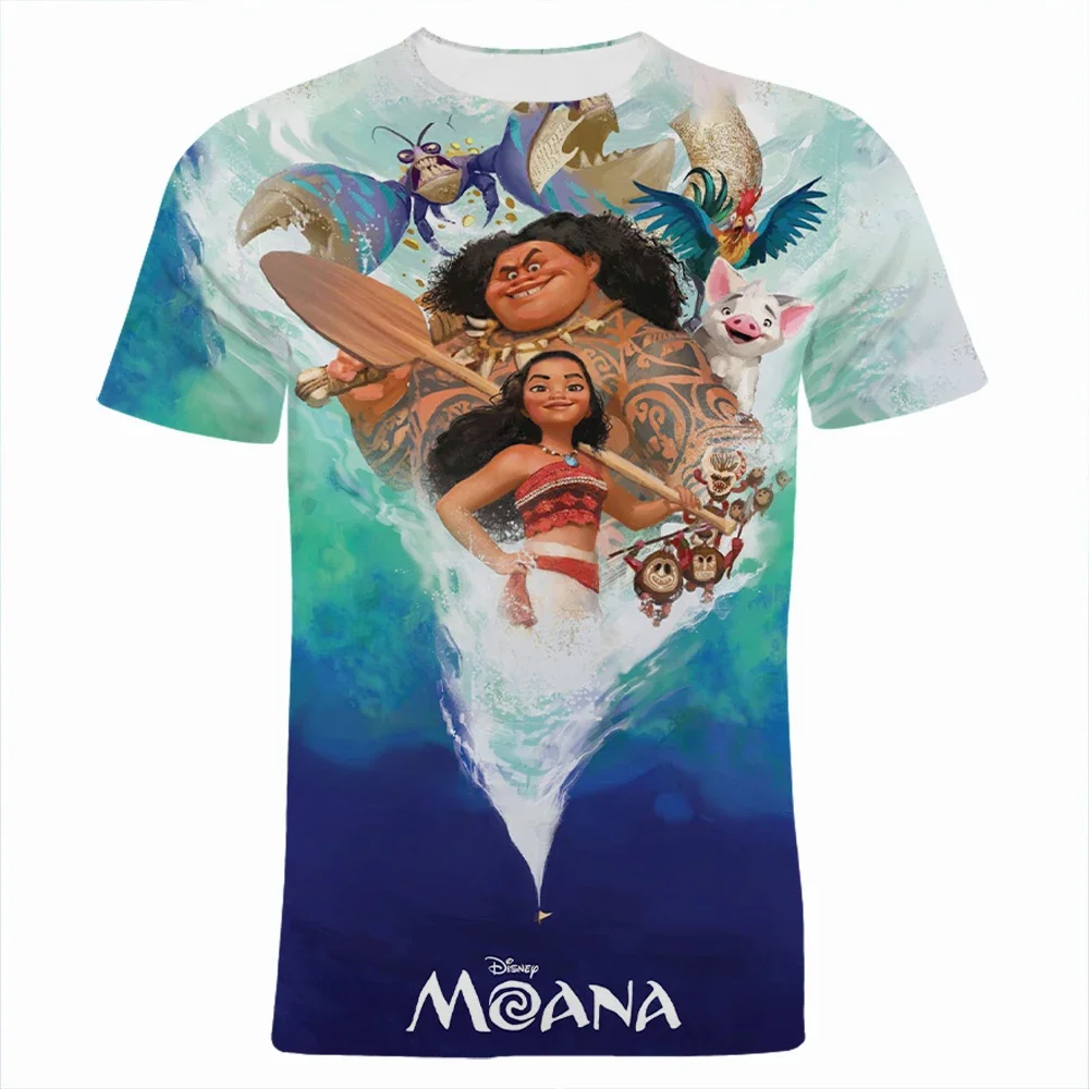 Summer New Disney Moana T-Shirts Cartoon Anime 3D Print Streetwear Men Women Fashion Oversized T Shirt Kids Boys Girls Tees Tops