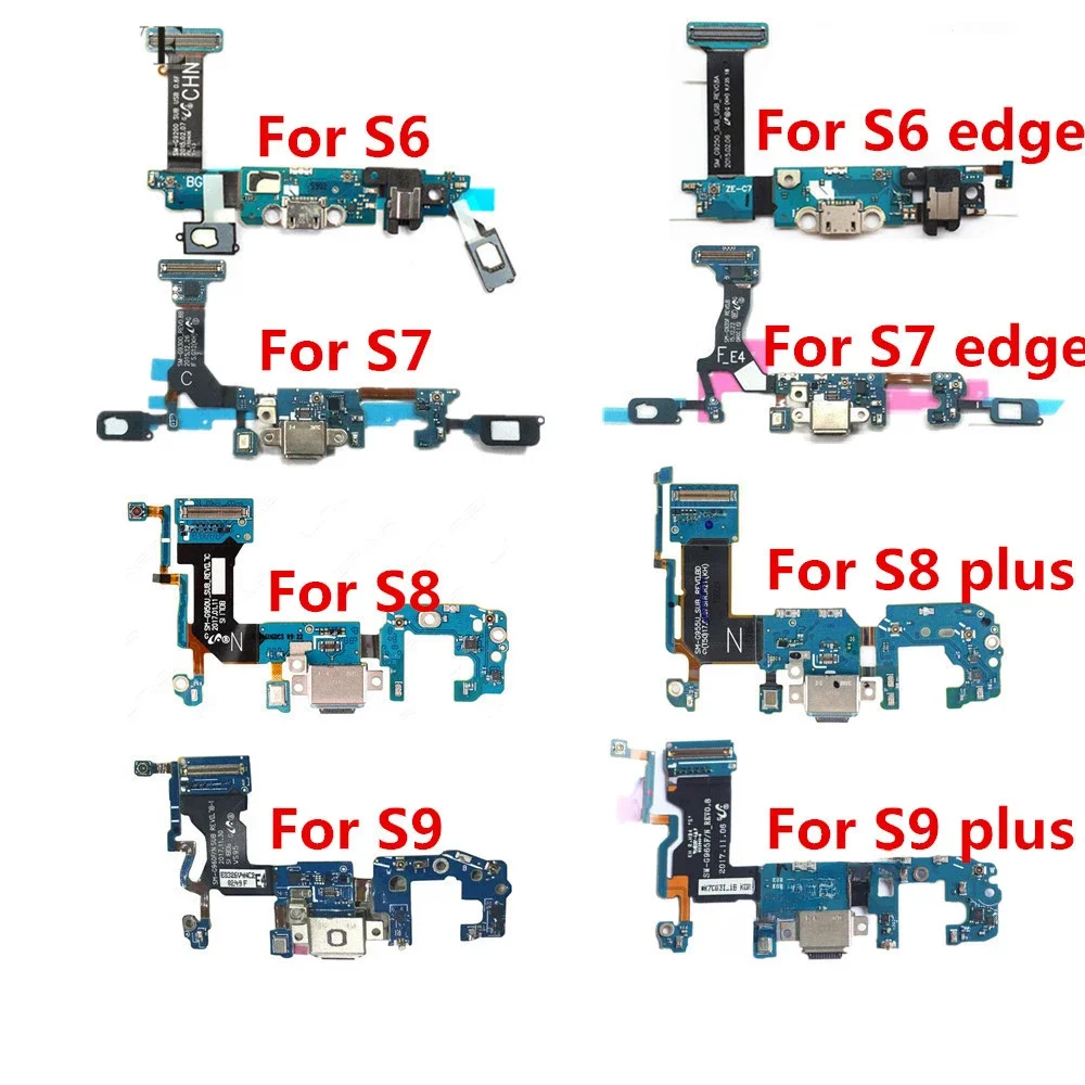 1 Piece USB Charger Port Jack Dock Connector Flex Cable For Samsung S6 S7 S8 S9 Edge Plus Charging Board Module G920F G925F