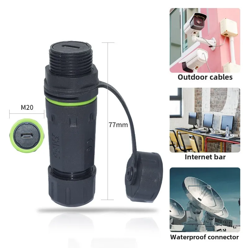 

USB 3.1 TypeC Сетевые разъемы «мама-мама» IP68 Водонепроницаемый кабель-удлинитель Порт-адаптер Разъем