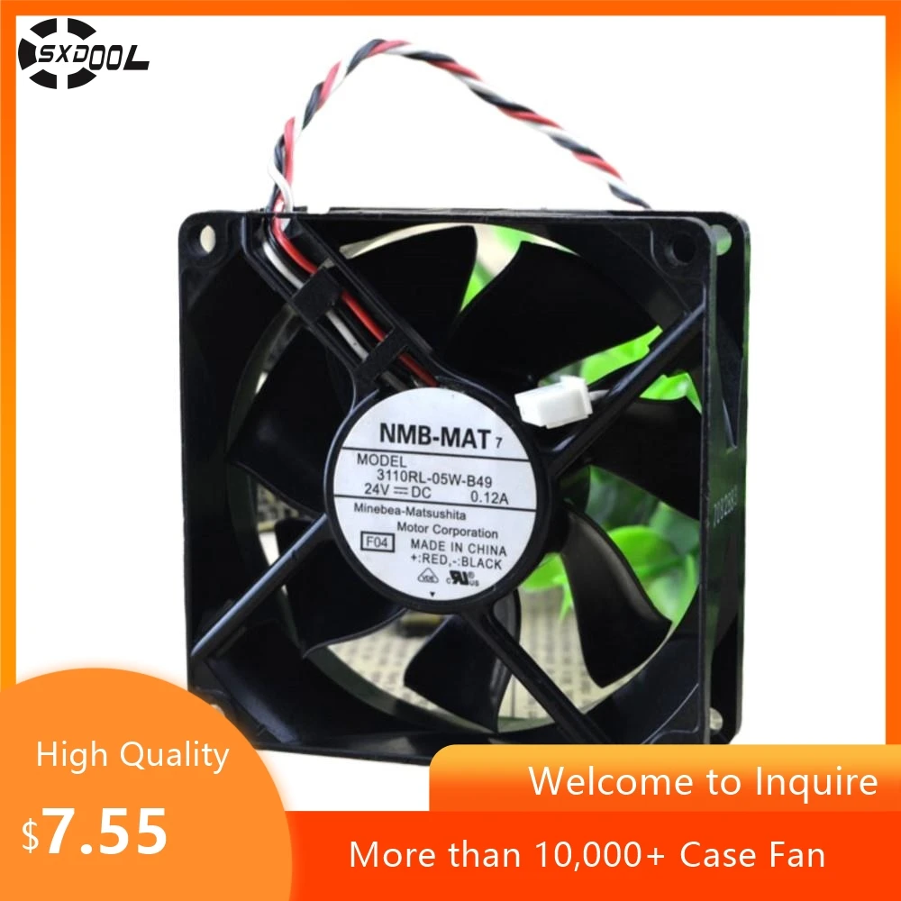 

3110RL-05W-B49 80mm DC 24V Case Fan for NMB 8cm 8025 0.12a Inverter 3P Axial Cooling