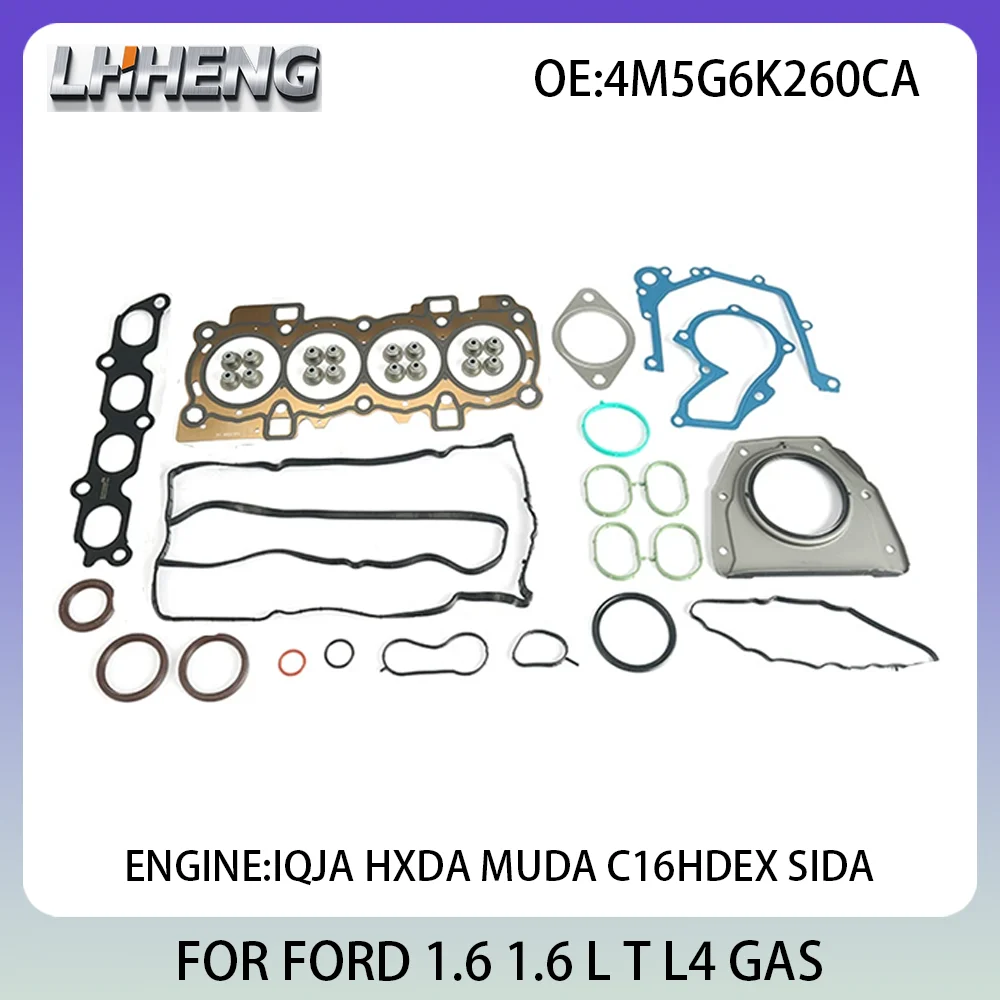 

Engine Full Overhaul Gasket Kit Rebuild Set For FORD B-MAX C-MAX 4M5G6K260CA 7S7G6051XB 1.6 1.6 L T L4 GAS QJA HXDA SIDA 04-20