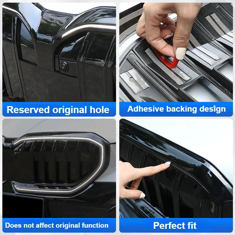 شبكة الكلى الأمامية للسيارة ABS المصد الأمامي الأسود شواية السباق لسيارات BMW 5 Series 2024 2025 G60 ملحقات التعديل الخارجي